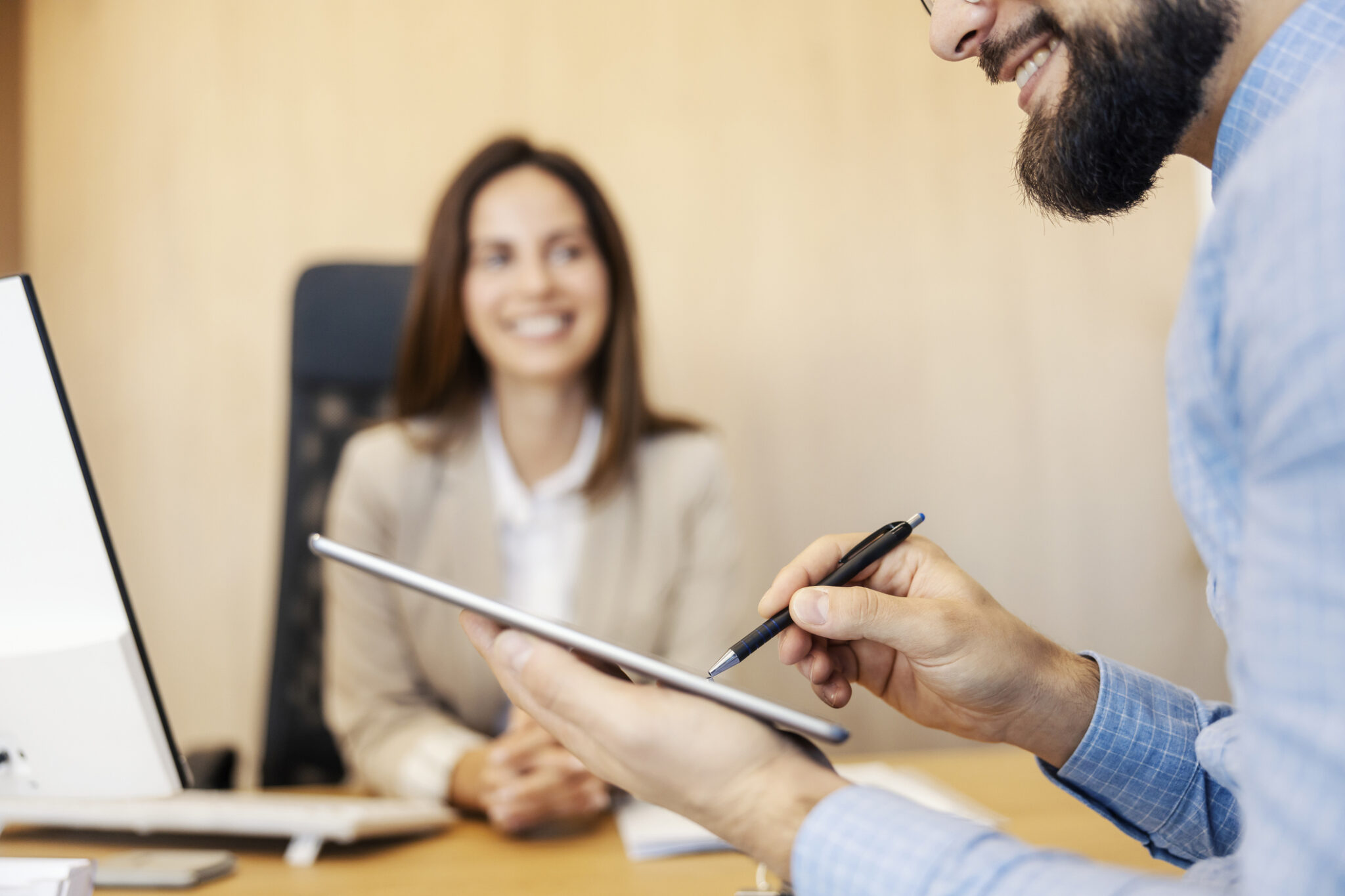 people meeting document pen